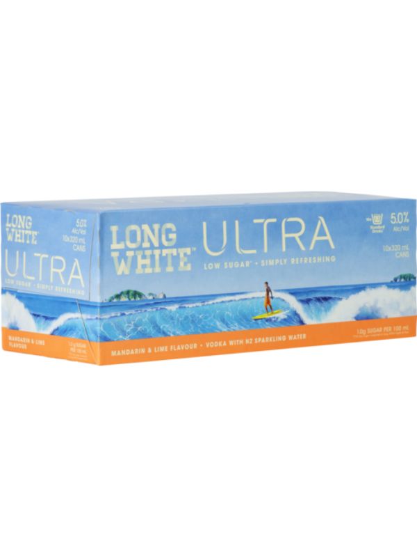 Long White Ultra Mandarin & Lime Cans